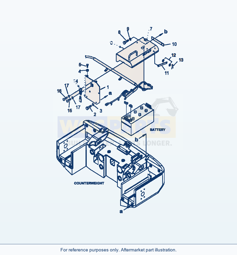 Komatsu WA380-6 Battery Box L.H. Cover Serial A54001-UP parts diagram