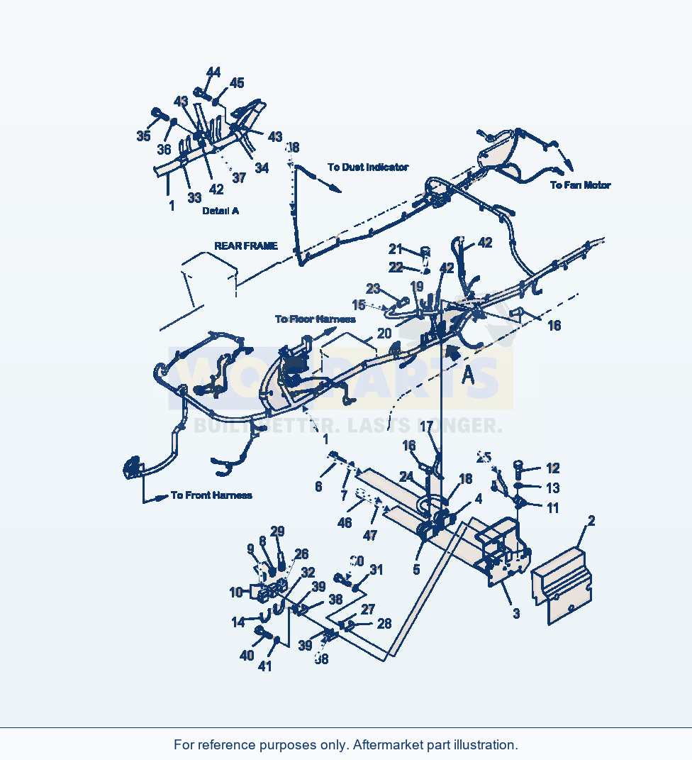Komatsu WA380-6 Rear Harness Switch Serial A54001-UP parts diagram