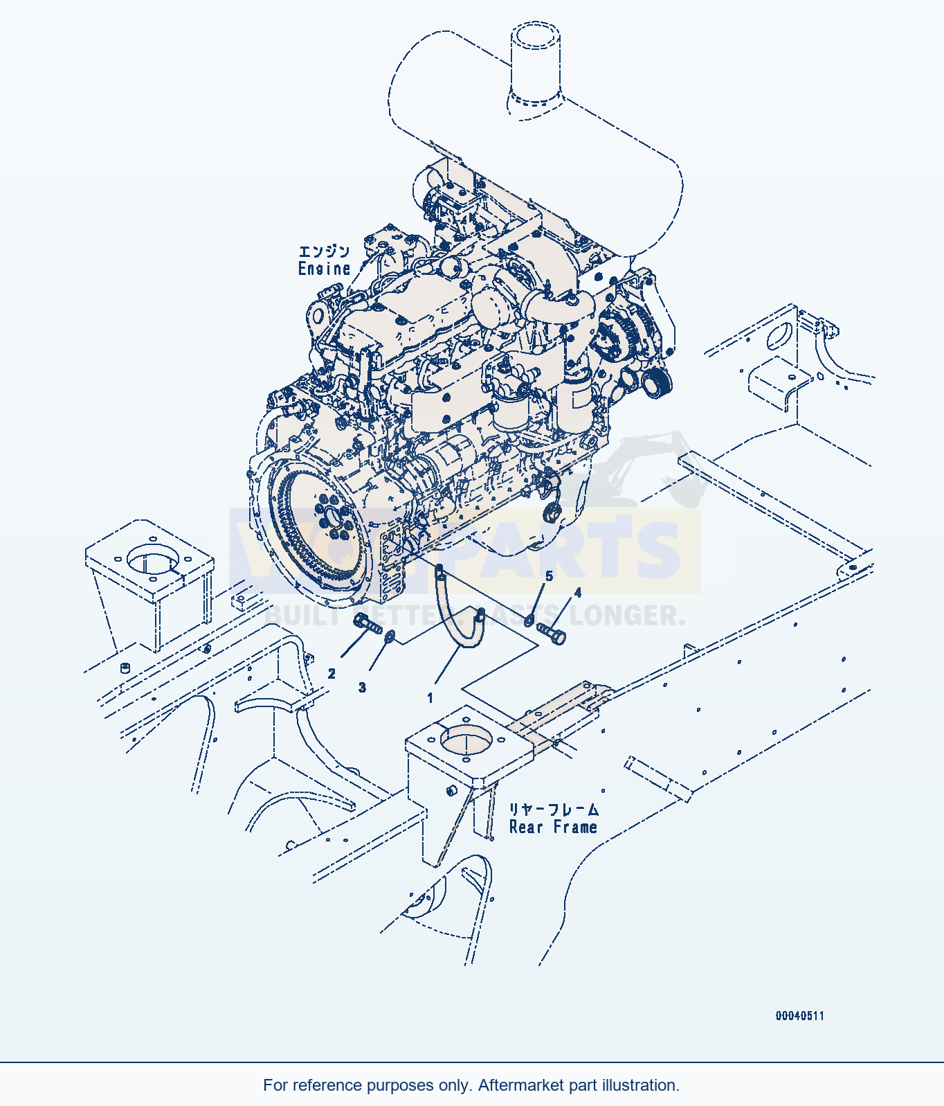 Komatsu WA380-6 Rear Wiring Harness, Ground (#66090-) parts diagram