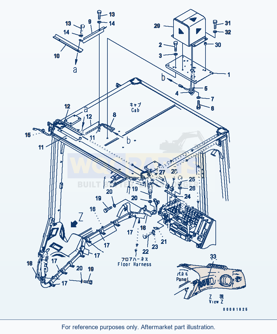 Komatsu WA380-6 Work Lamp (Beacon Lamp Guard)(#65001-) parts diagram