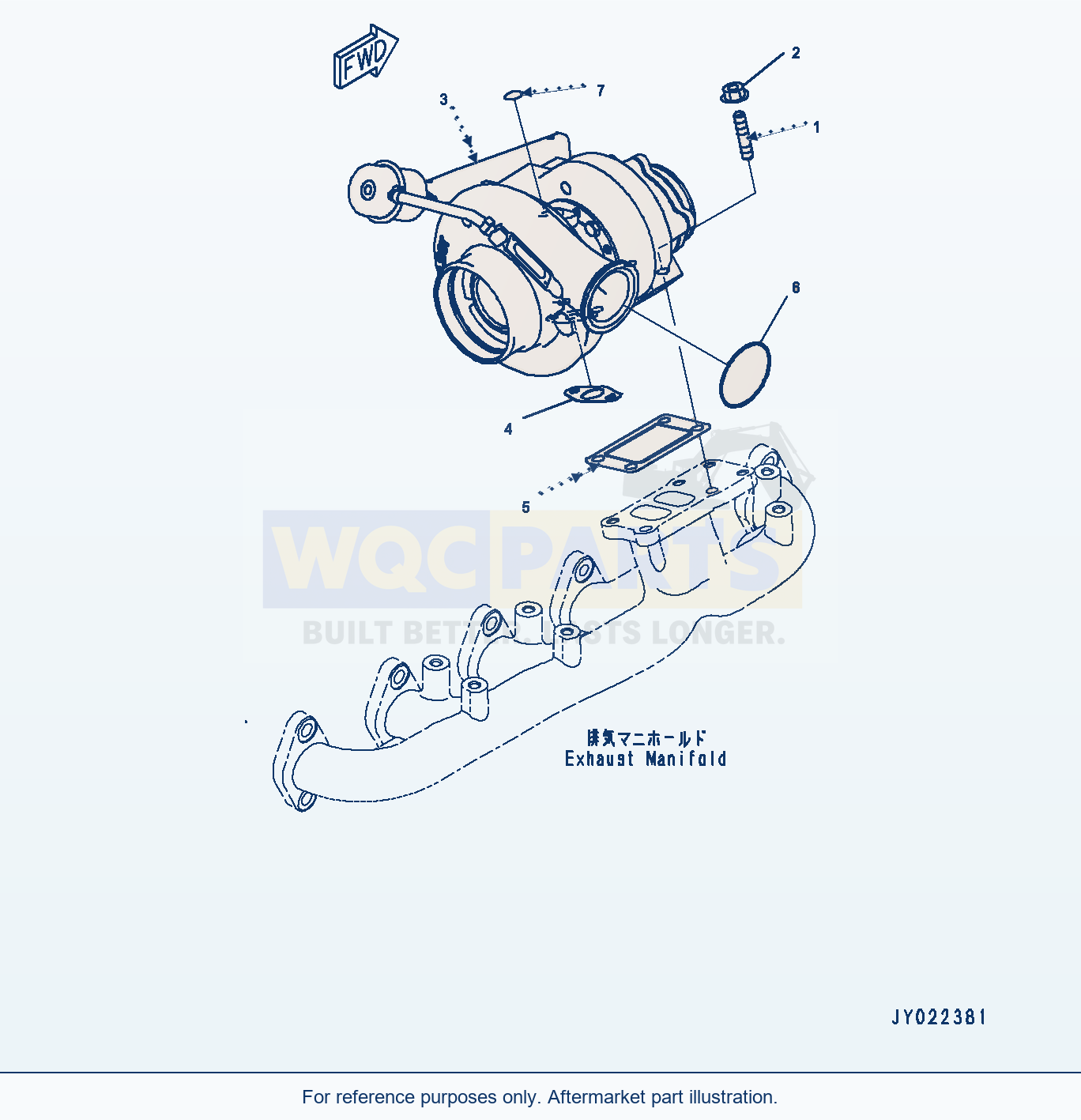 Komatsu WA380-6 Turbocharger (#26537463-) Serial 65949-UP parts diagram