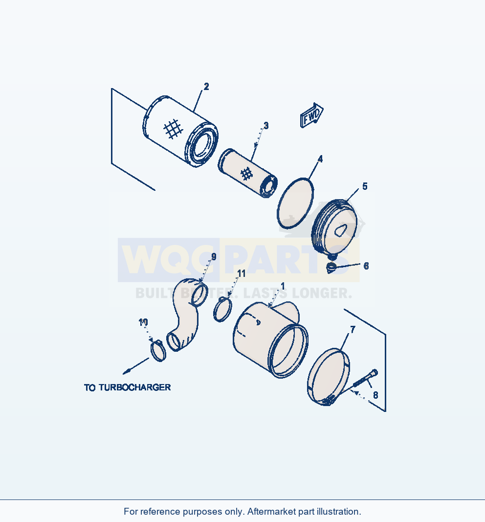 Komatsu WA380-6 Air Cleaner Serial A53001-UP parts diagram