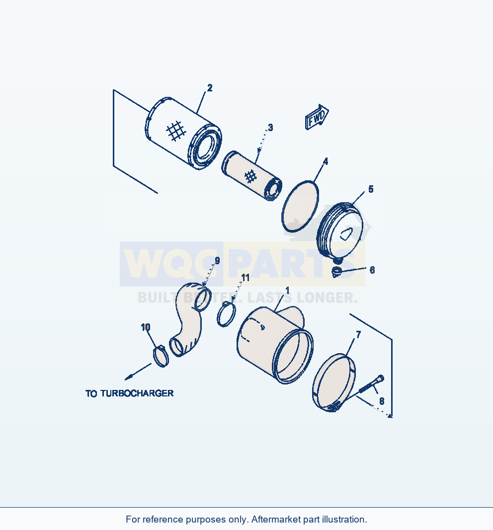 Komatsu WA380-6 Air Cleaner Serial A54001-UP parts diagram