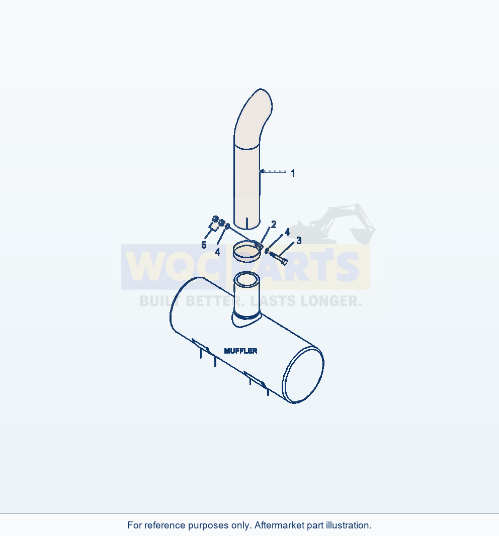 Komatsu WA380-6 Exhaust Pipe Serial A53001-UP parts diagram