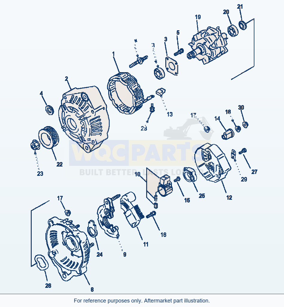 Komatsu WA380-6 Alternator 24 V - 60 A parts diagram