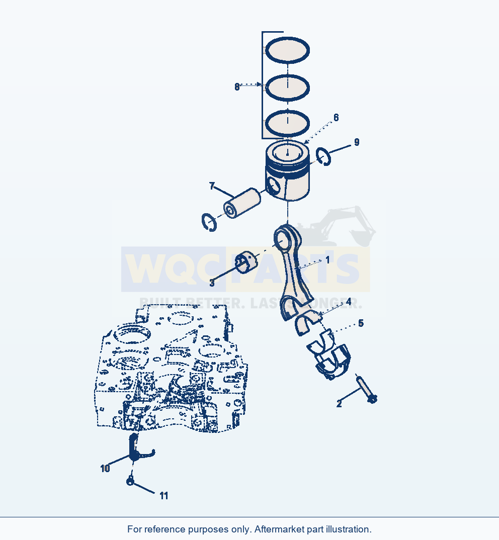 Komatsu WA380-6 Connecting Rod And Piston Serial A53001-UP parts diagram