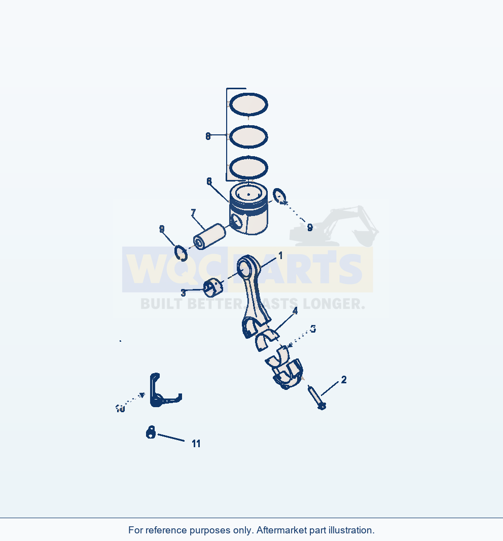 Komatsu WA380-6 Connecting Rod And Piston Serial A54001-UP parts diagram