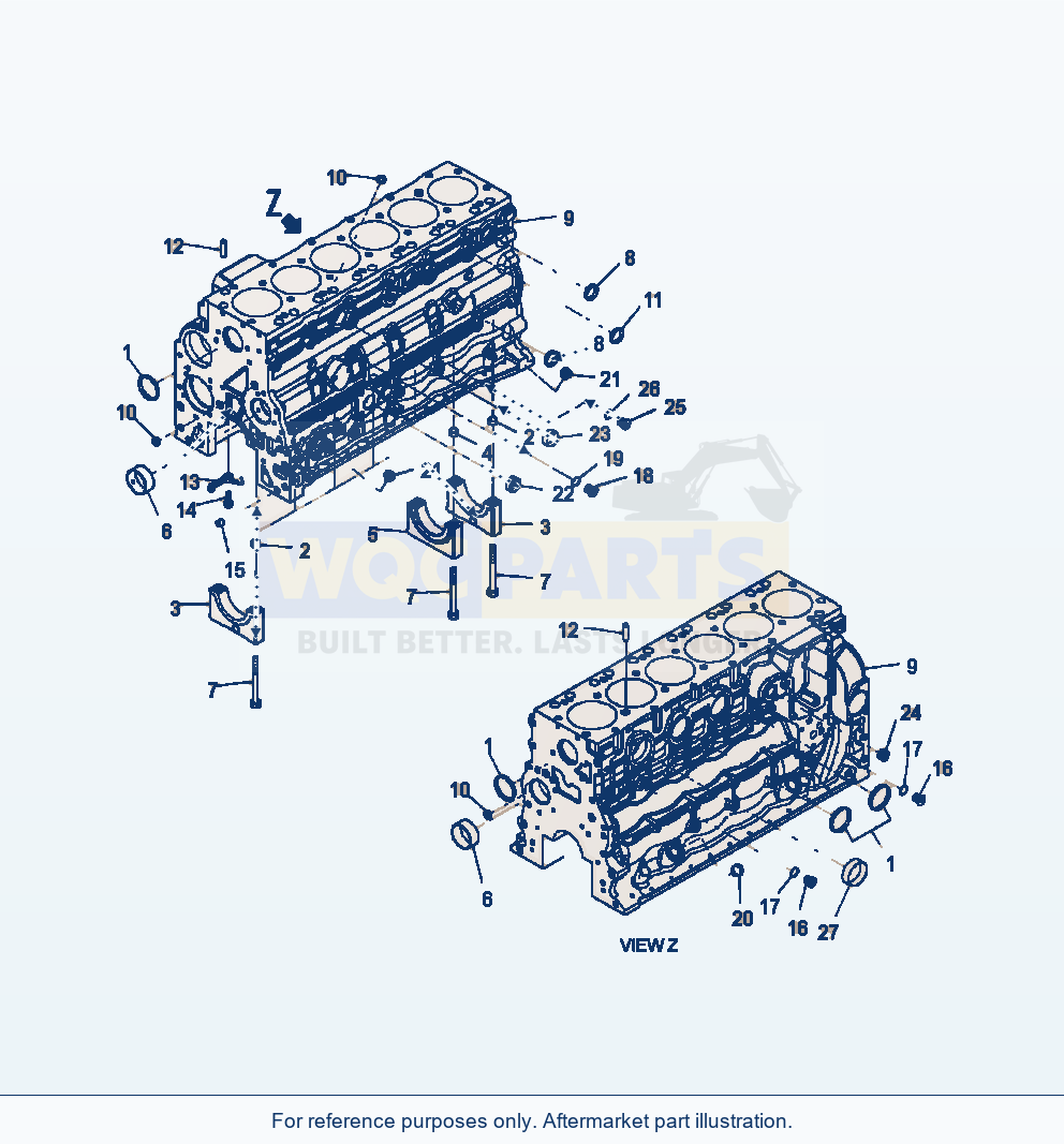 Komatsu WA380-6 Cylinder Block Serial A53001-UP parts diagram