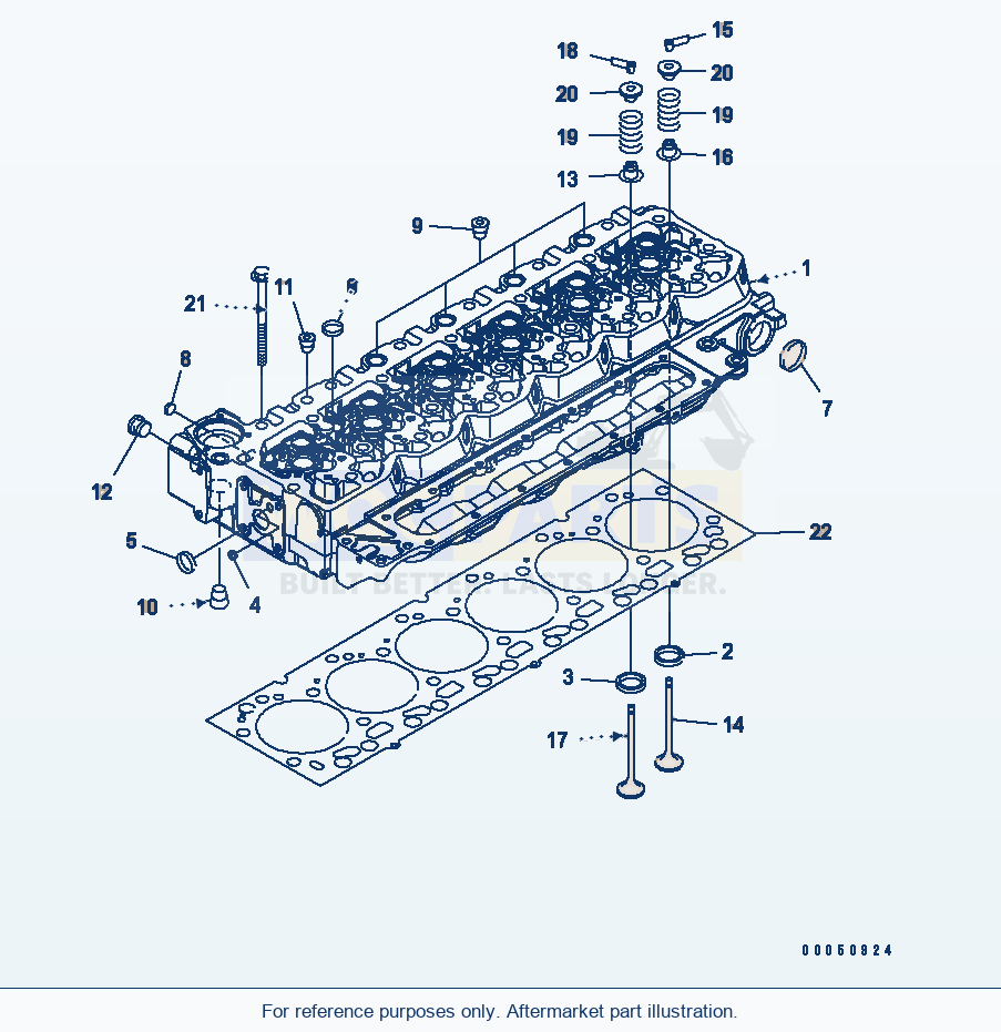 Komatsu WA380-6 Cylinder Head Serial 65001-65948 (ECOT3) parts diagram