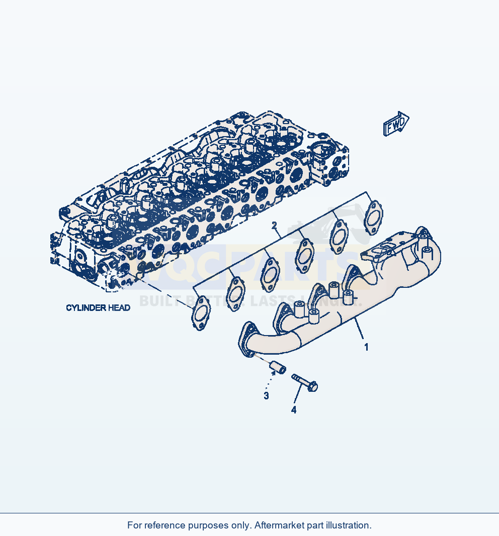 Komatsu WA380-6 Exhaust Manifold Serial A53001-UP parts diagram