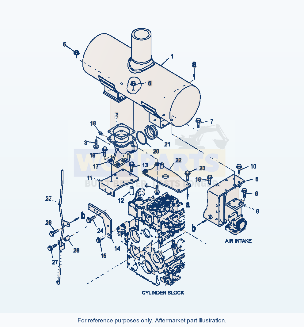 Komatsu WA380-6 Exhaust Muffler And Mounting Serial A53001-UP parts diagram