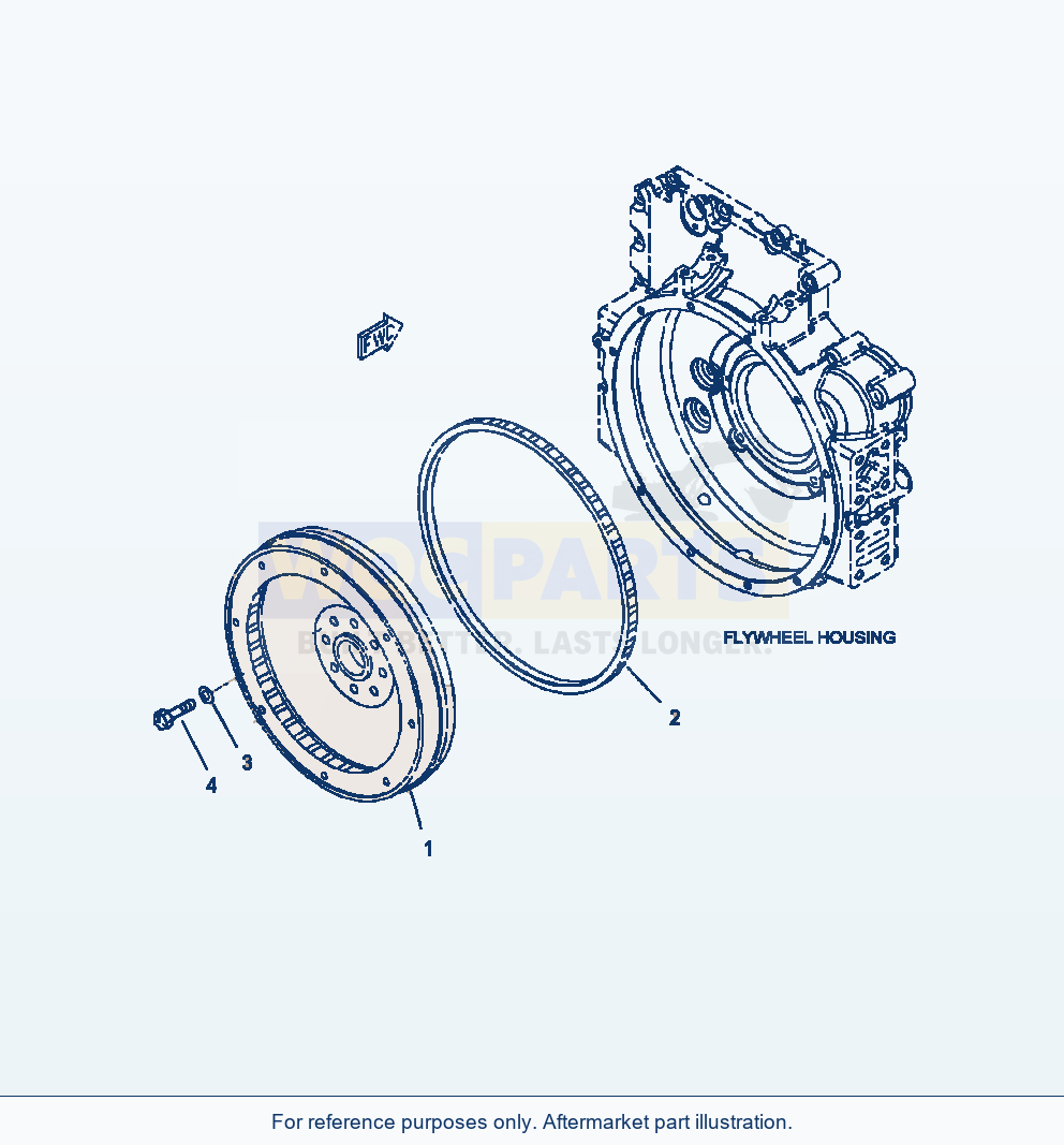 Komatsu WA380-6 Flywheel And Mounting Serial A54001-UP parts diagram