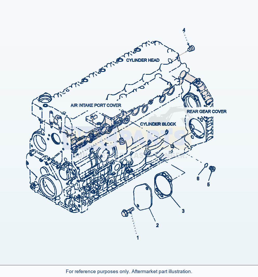 Komatsu WA380-6 Flywheel Housing Piping parts diagram