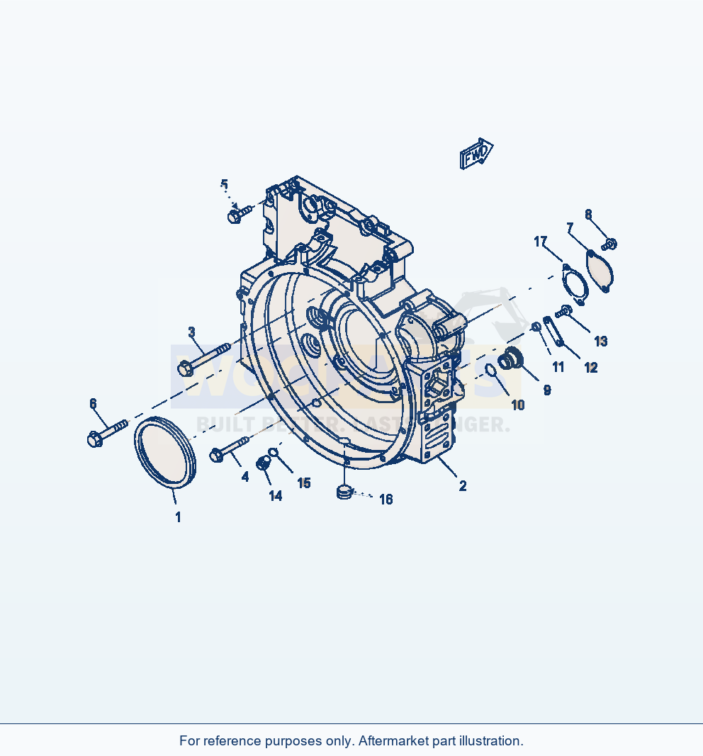 Komatsu WA380-6 Flywheel Housing Serial A53001-UP parts diagram