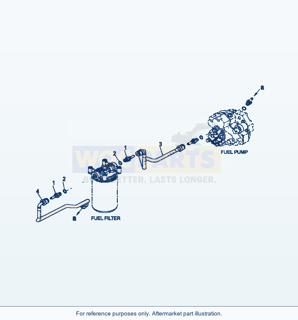 Komatsu WA380-6 Fuel Filter Piping Serial A53001-UP parts diagram