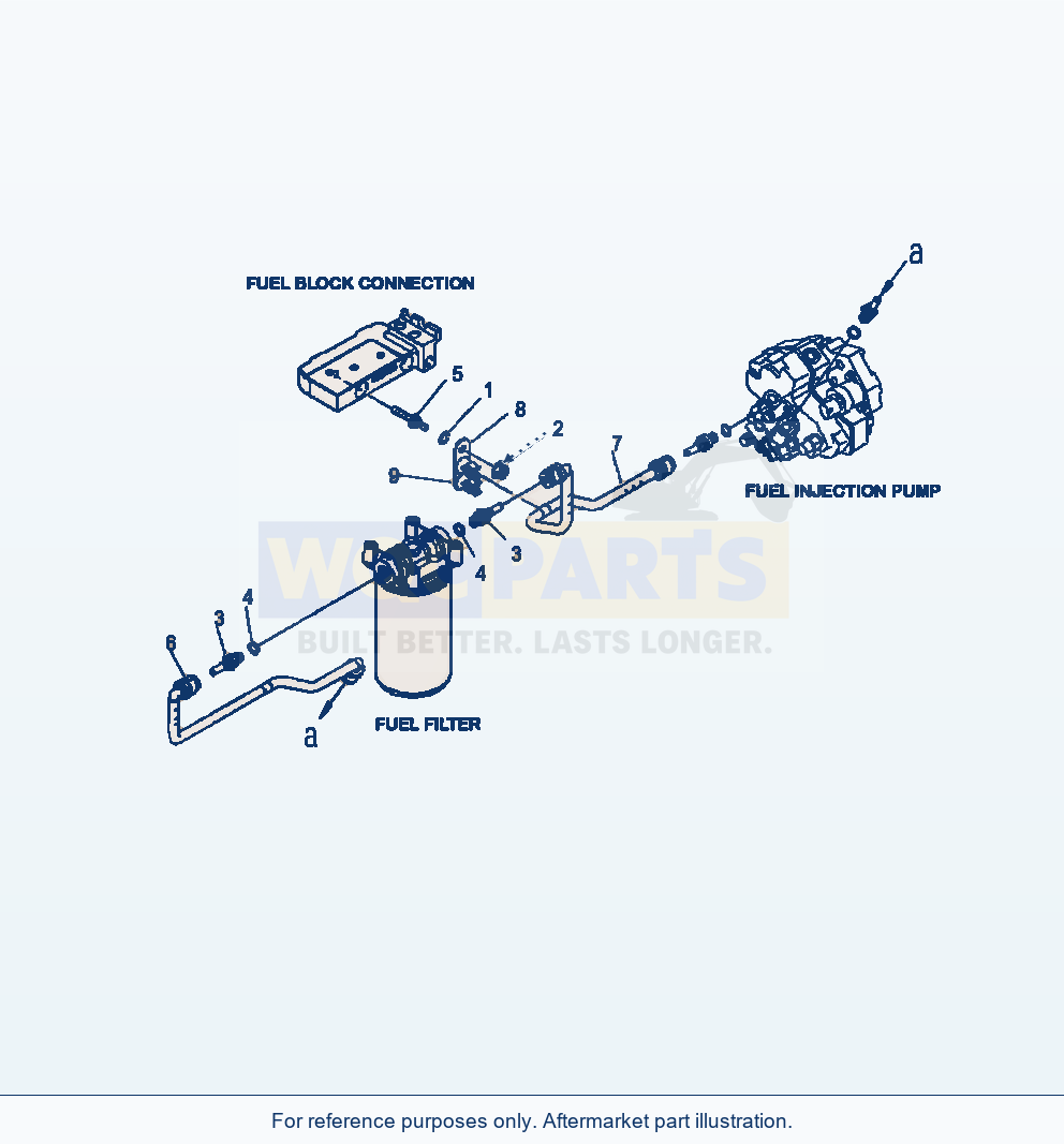 Komatsu WA380-6 Fuel Filter Piping Serial A54001-UP parts diagram
