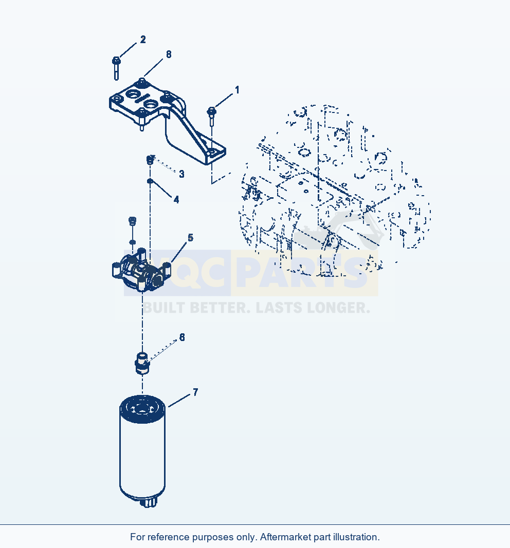 Komatsu WA380-6 Fuel Filter Serial A54001-UP parts diagram