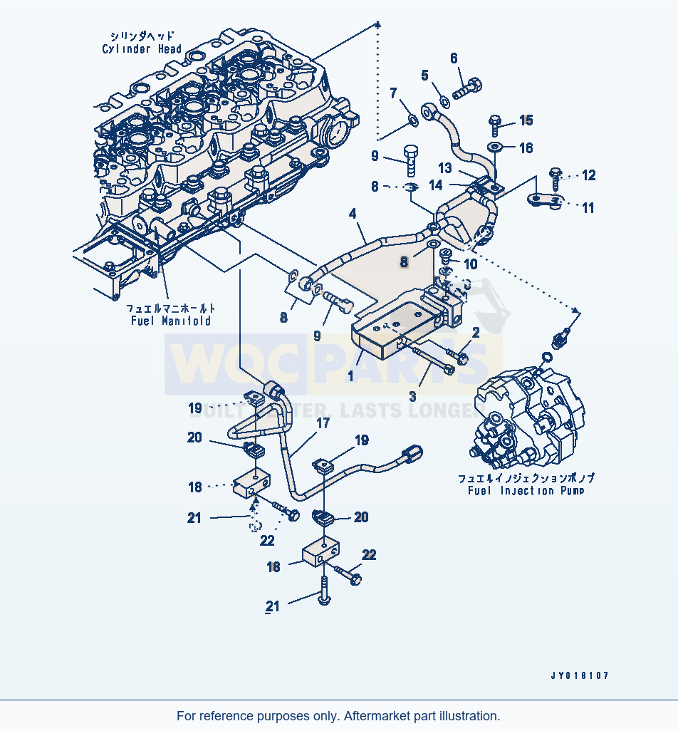 Komatsu WA380-6 Fuel Piping Serial 65001-65948 (ECOT3, FOR EU) parts diagram