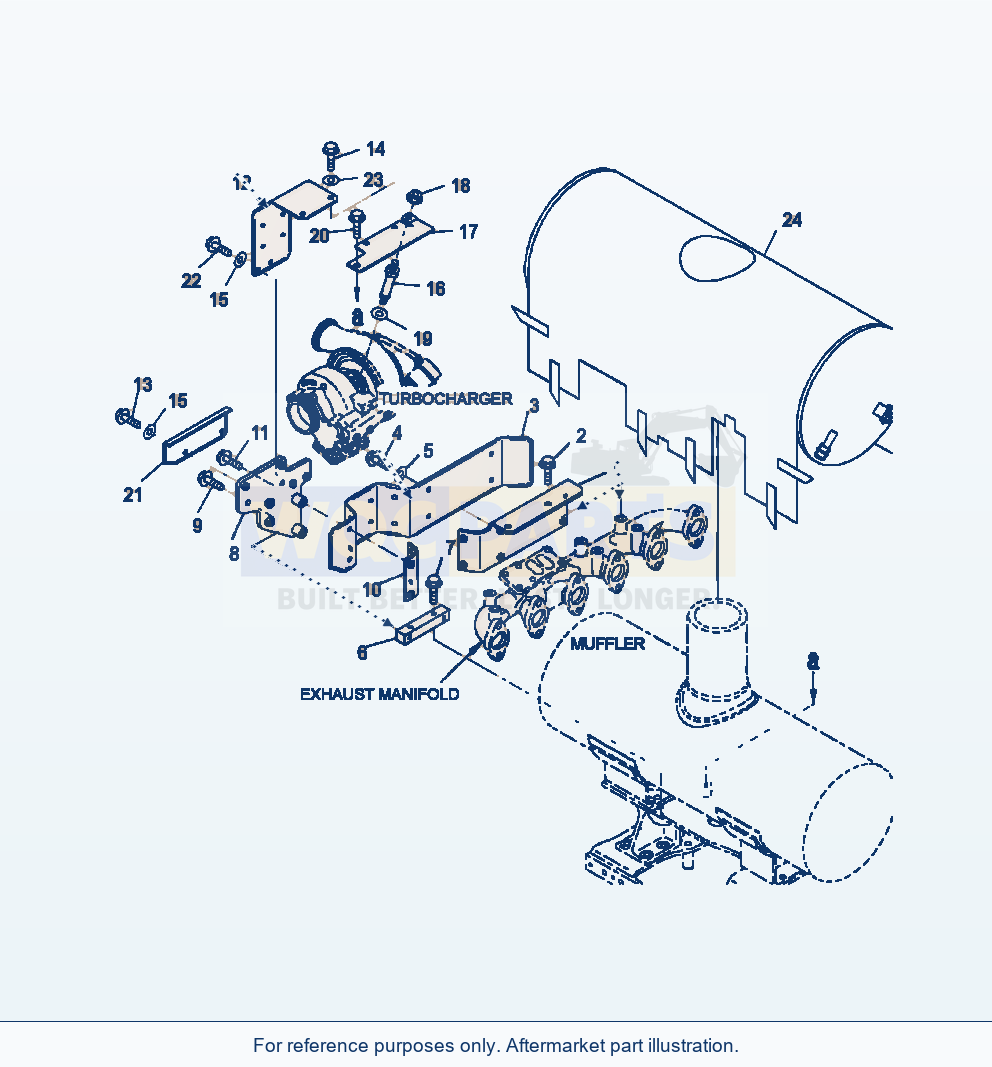 Komatsu WA380-6 Heat Shield Serial A54001-UP parts diagram