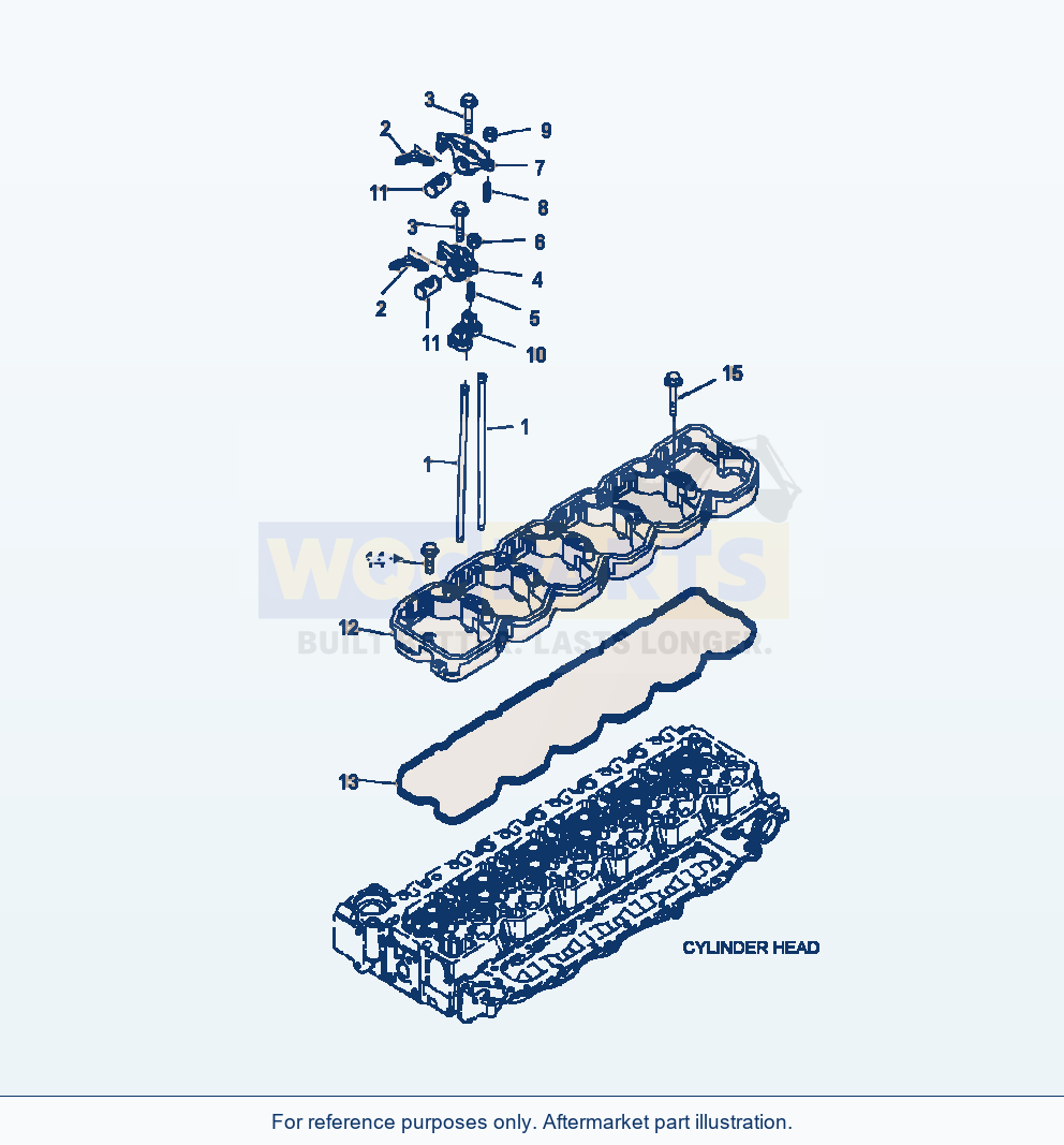 Komatsu WA380-6 Rocker Lever Serial A53001-UP parts diagram
