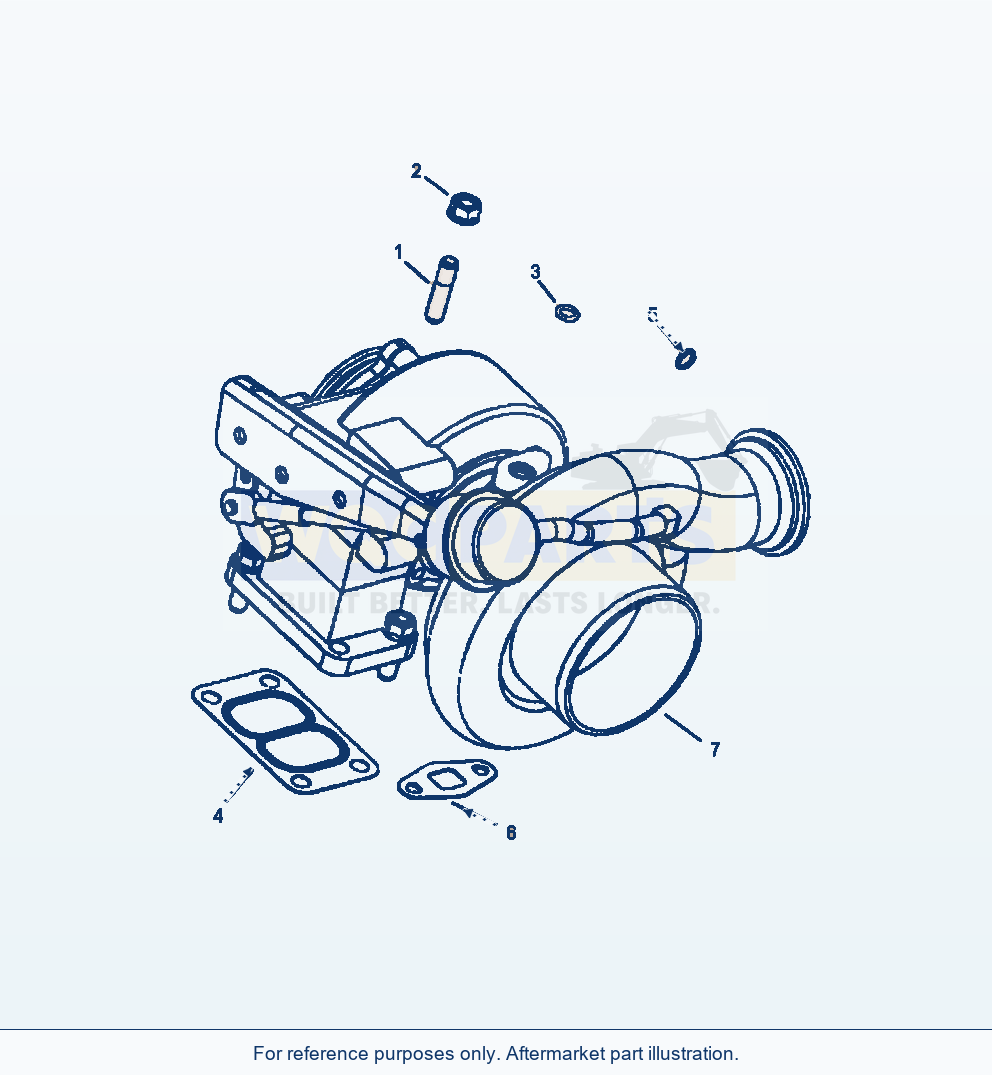 Komatsu WA380-6 Turbocharger Kit And Mounting parts diagram