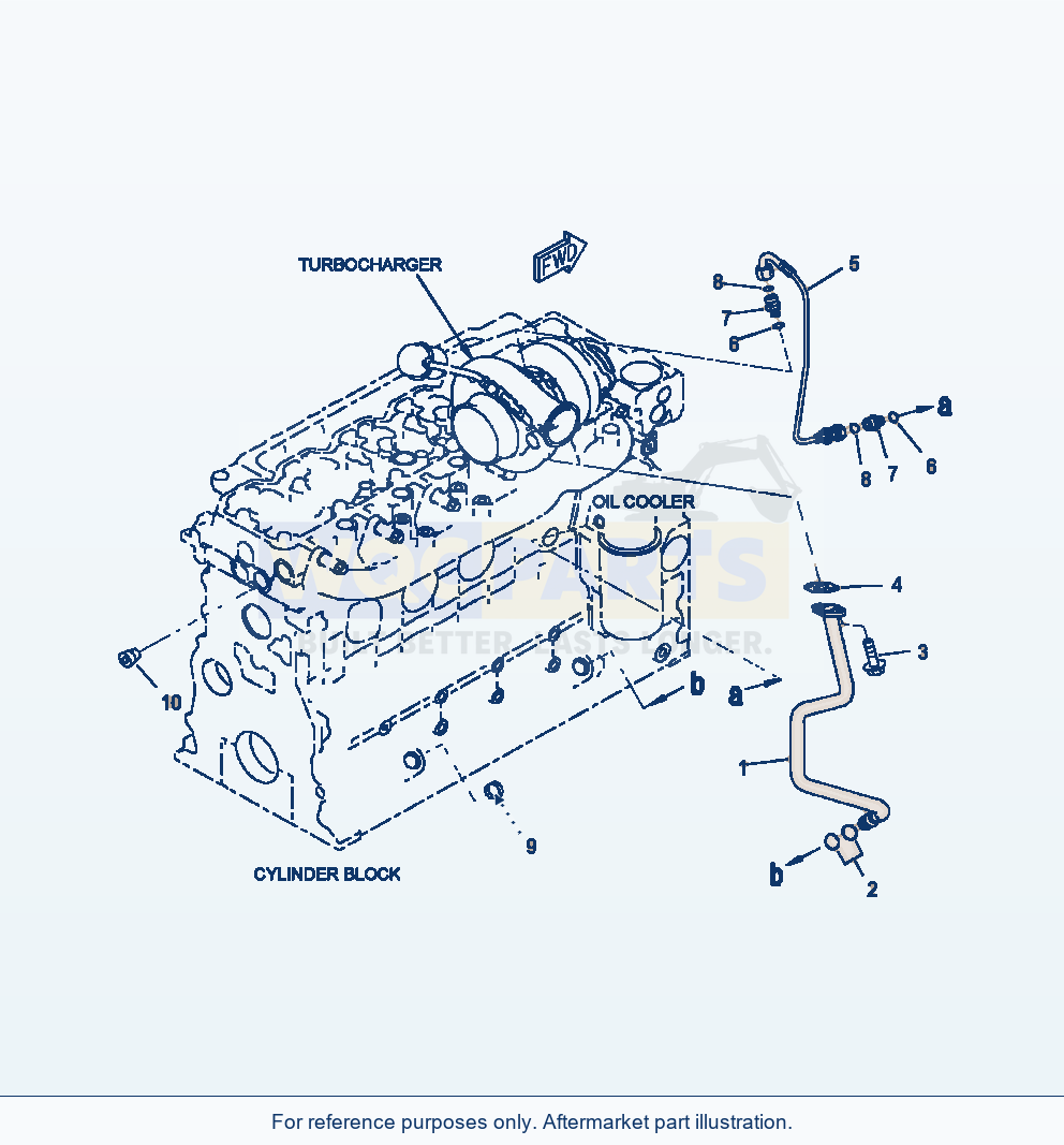 Komatsu WA380-6 Turbocharger Oil Piping Serial A53001-UP parts diagram