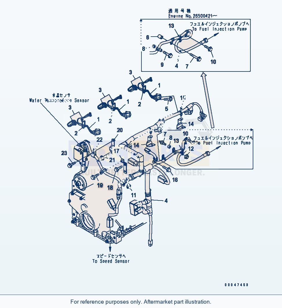 Komatsu WA380-6 Wiring Harness Serial 65001-65948 (ECOT3) parts diagram
