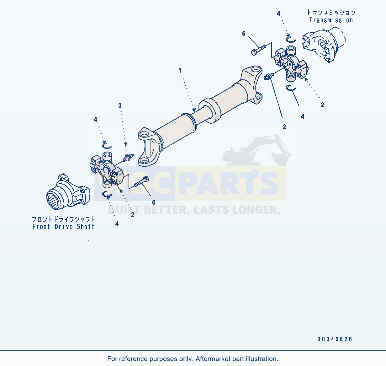 Komatsu WA380-6 Drive Shaft (Center Shaft) parts diagram