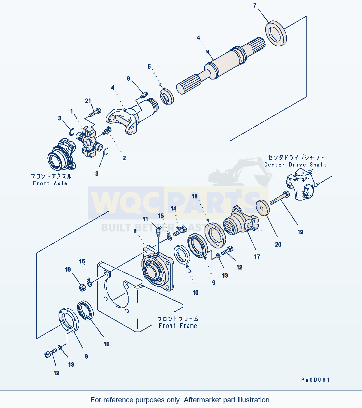 Komatsu WA380-6 Drive Shaft (Front Shaft) parts diagram