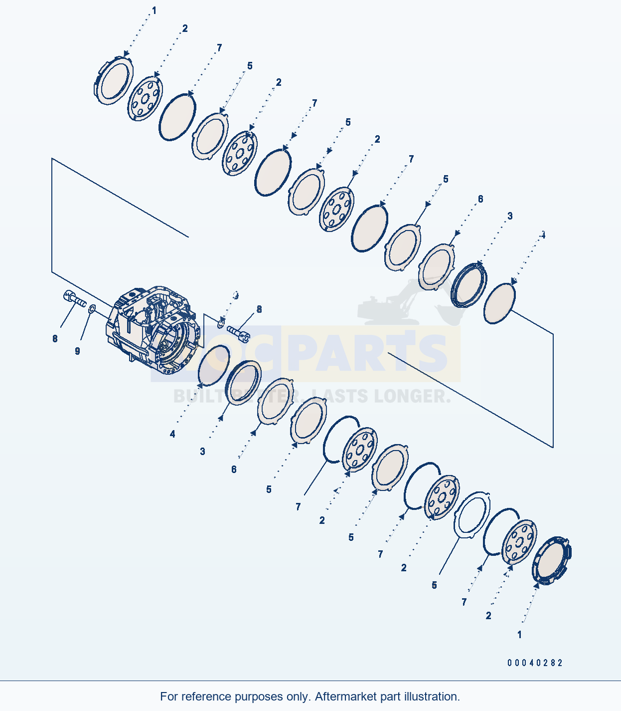 Komatsu WA380-6 Front Axle (Brake) parts diagram