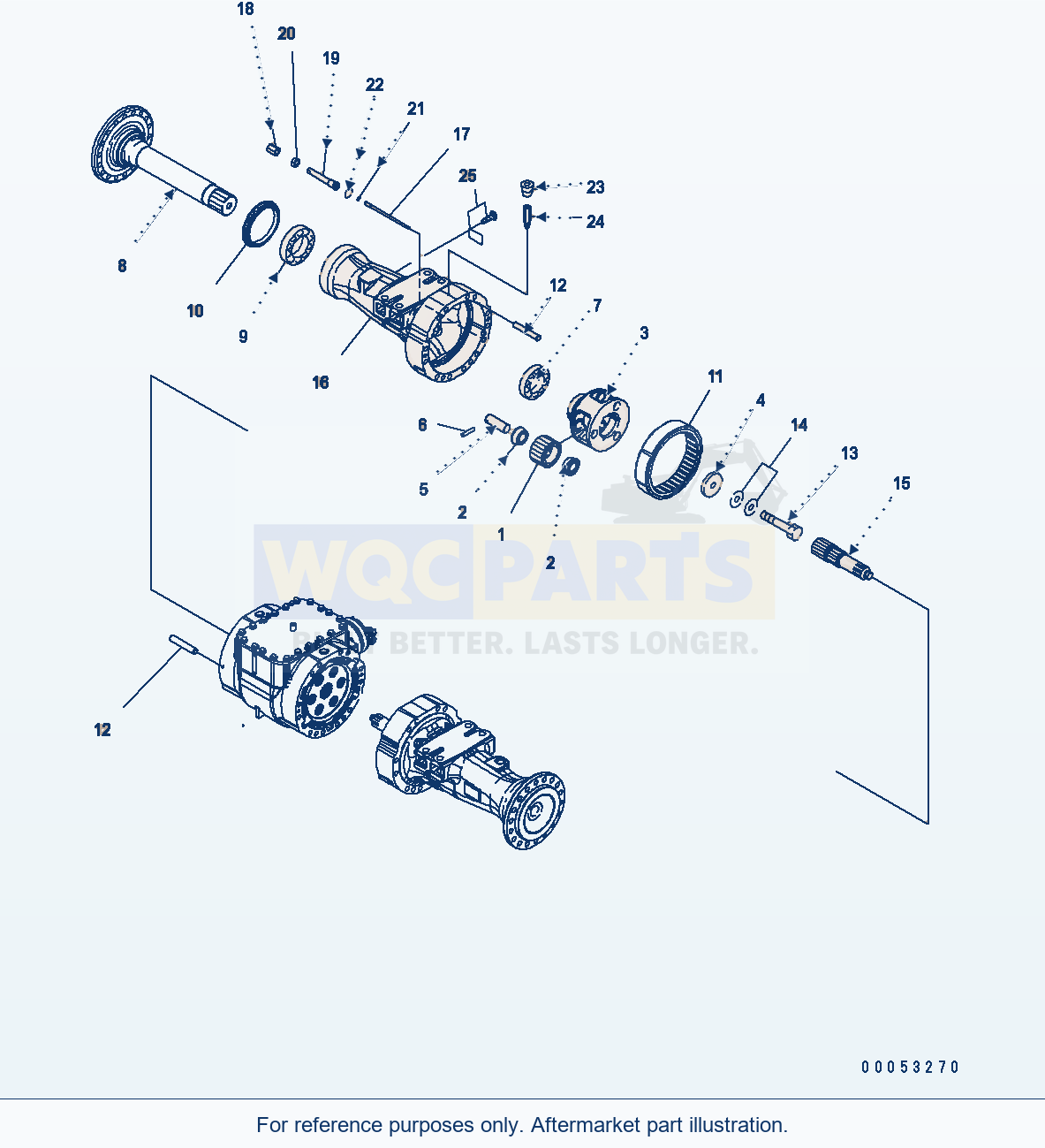 Komatsu WA380-6 Front Axle (Final Drive) (Rhs) parts diagram