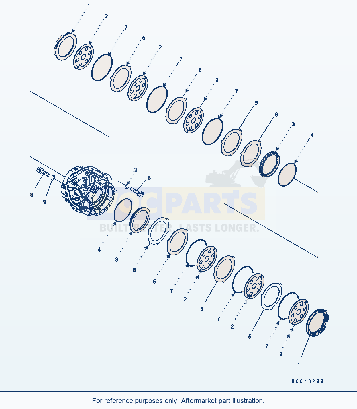 Komatsu WA380-6 Rear Axle (Brake) parts diagram