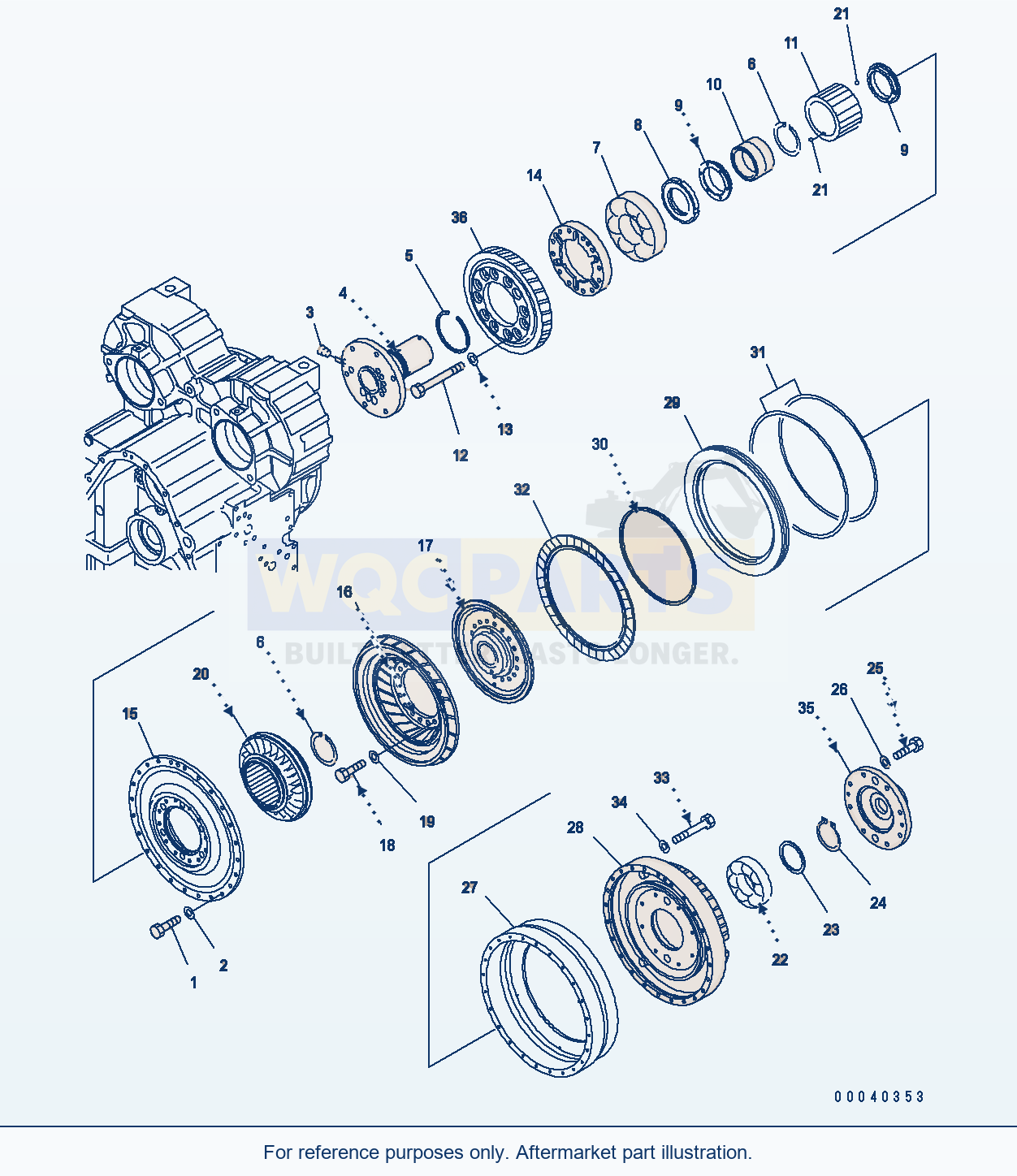 Komatsu WA380-6 Torque Converter (With Lock-Up) parts diagram