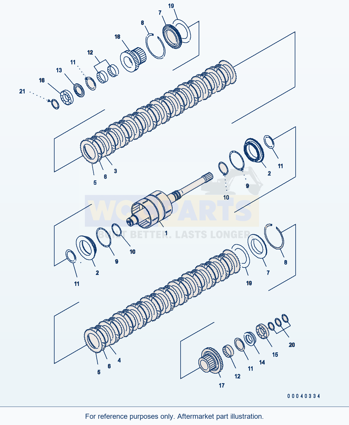 Komatsu WA380-6 Transmission (Forward And Reverse Clutch) parts diagram
