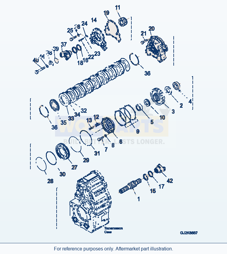 Komatsu WA380-6 Transmission (Output Shaft) parts diagram