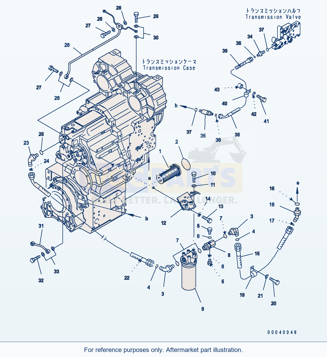 Komatsu WA380-6 Transmission (Piping) (With Lock-Up) parts diagram
