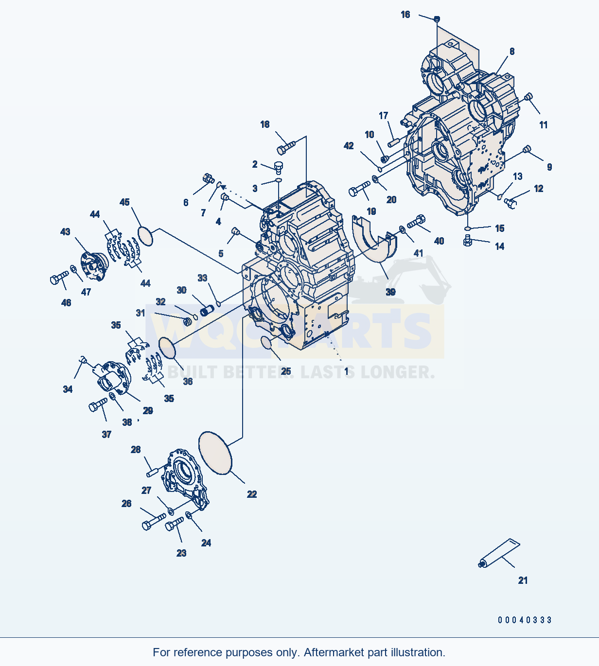 Komatsu WA380-6 Transmission (Transmission Case) (With Lock-Up) parts diagram