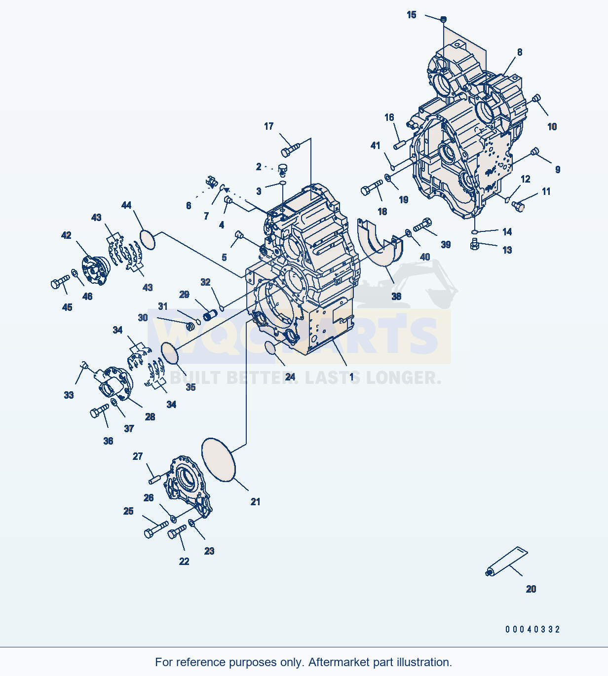 Komatsu WA380-6 Transmission (Transmission Case) parts diagram