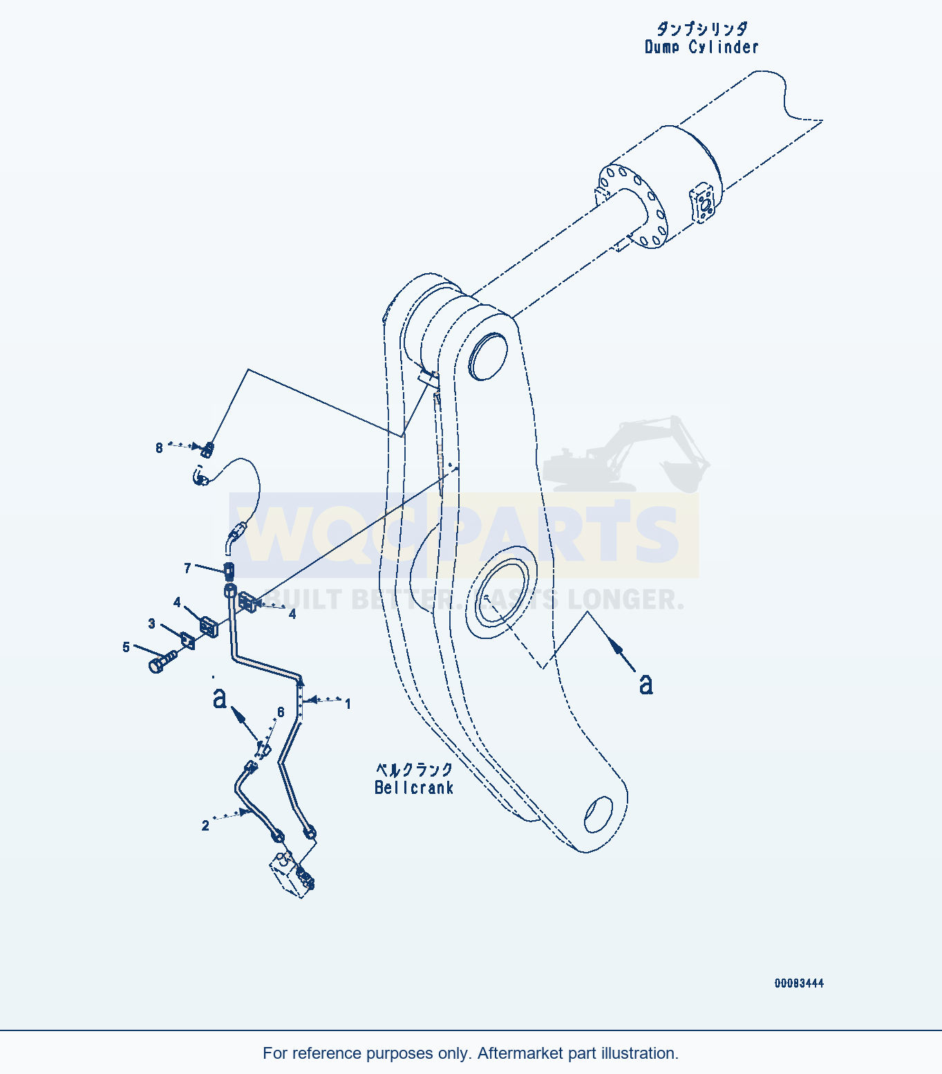Komatsu WA380-6 Auto-Greasing Tube, Bell Crank (#66090-) parts diagram