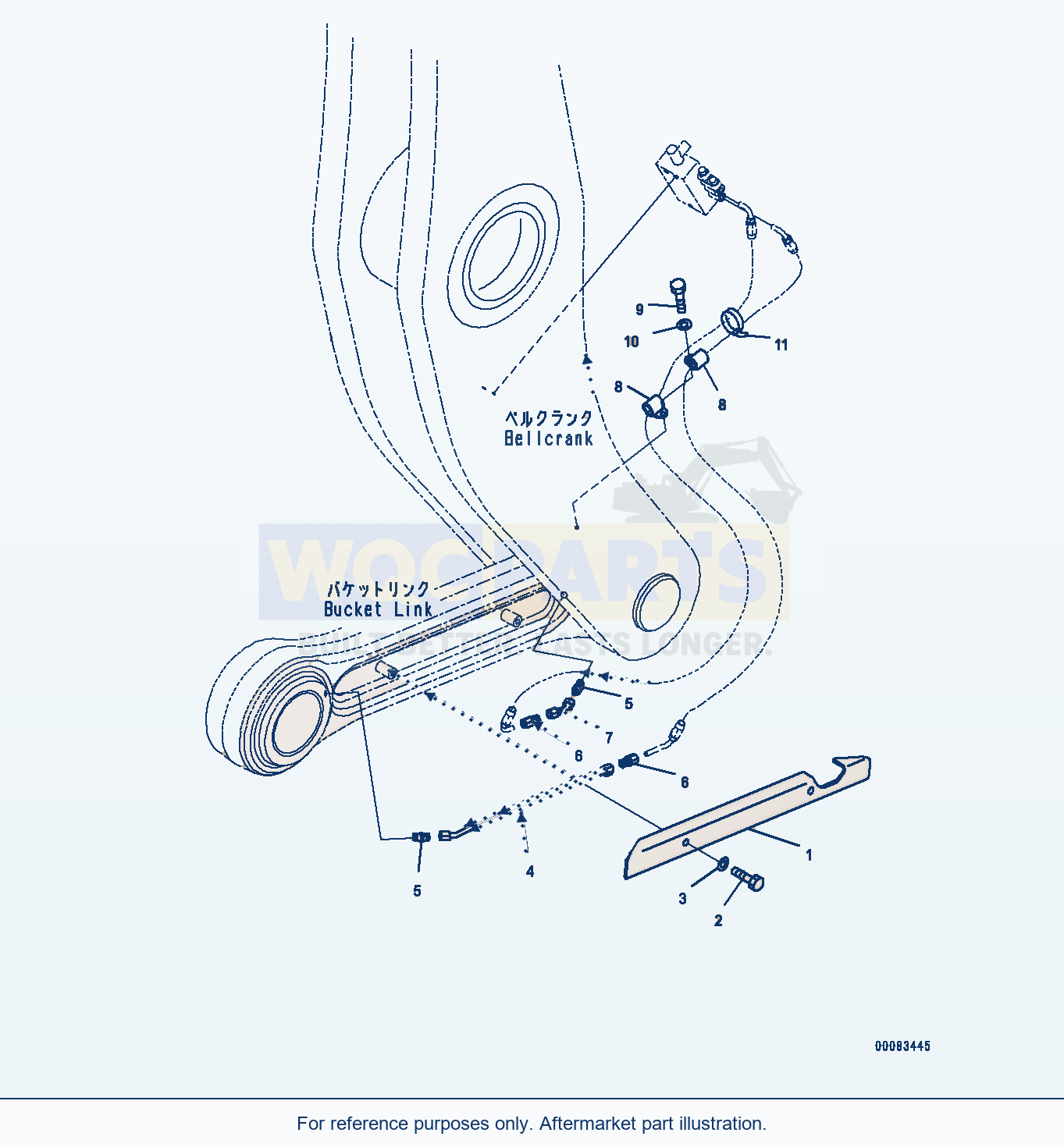 Komatsu WA380-6 Auto-Greasing Tube, Link (#66090-) parts diagram