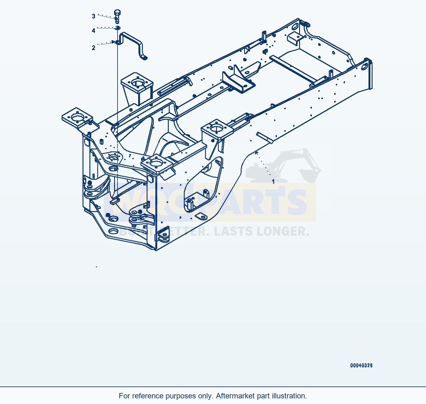 Komatsu WA380-6 Rear Frame, For EU Noise Reguration (#65949-) parts diagram