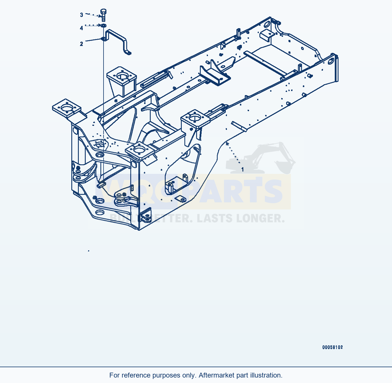 Komatsu WA380-6 Rear Frame, With Log Fork (#65949-) parts diagram