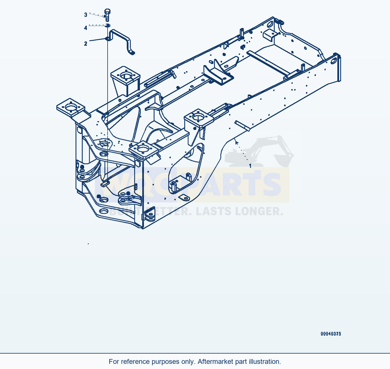 Komatsu WA380-6 Rear Frame, With Powertrain Guard (#65949-) parts diagram