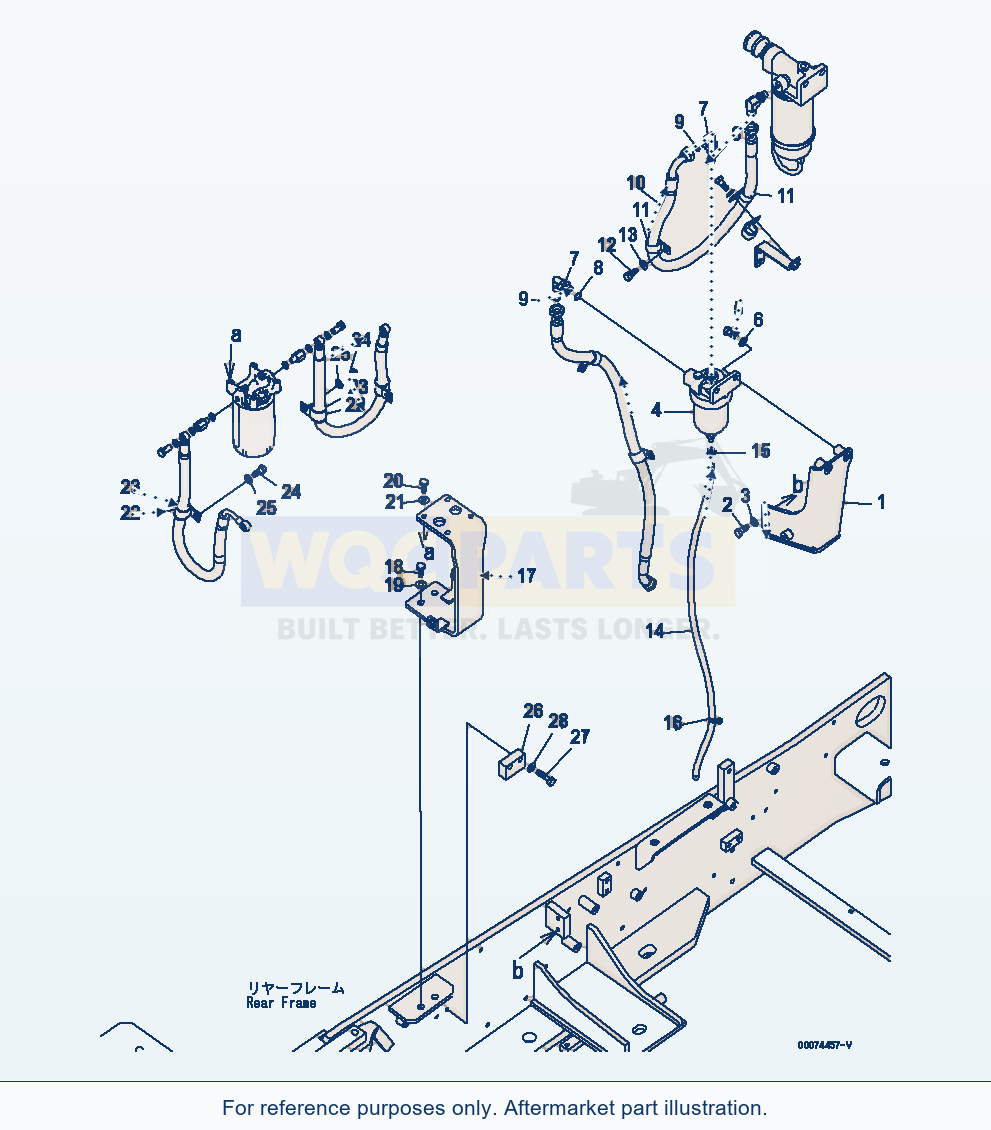 Komatsu WA380-6 Fuel Tank (Additional Fuel Filter)(#65001-) parts diagram
