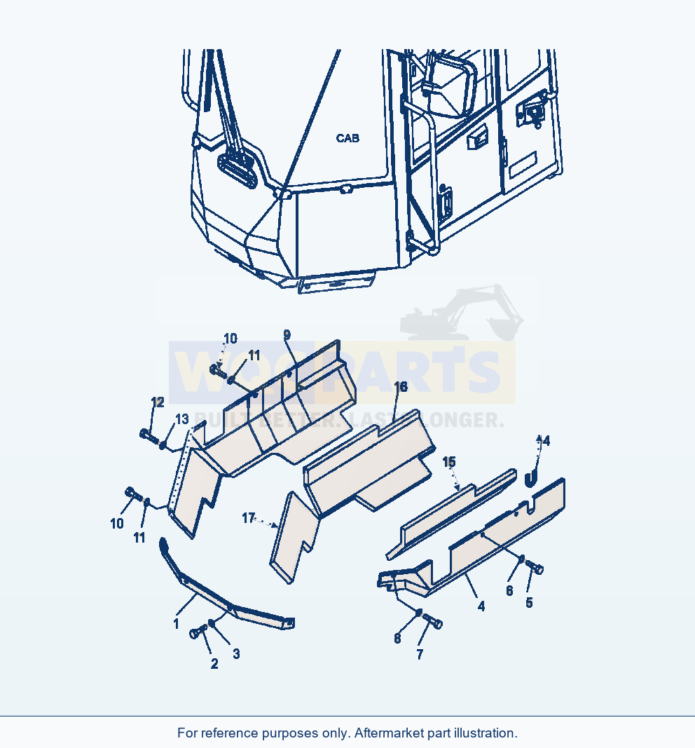 Komatsu WA380-6 Floor Cover Serial A53001-UP parts diagram