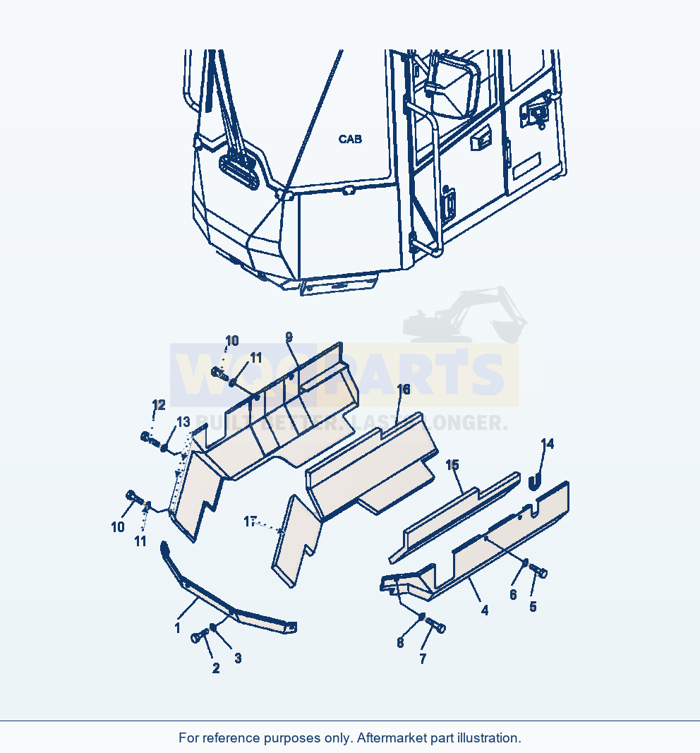 Komatsu WA380-6 Floor Cover Serial A54001-UP parts diagram