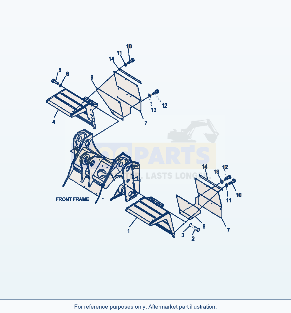 Komatsu WA380-6 Front Fender Serial A54001-UP parts diagram