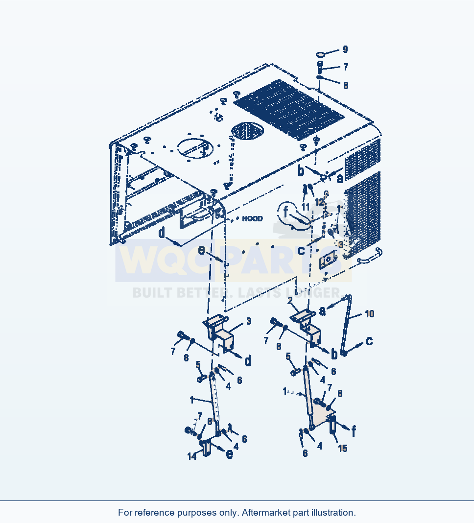 Komatsu WA380-6 Hood Gas Spring Mounting Serial A54001-UP parts diagram