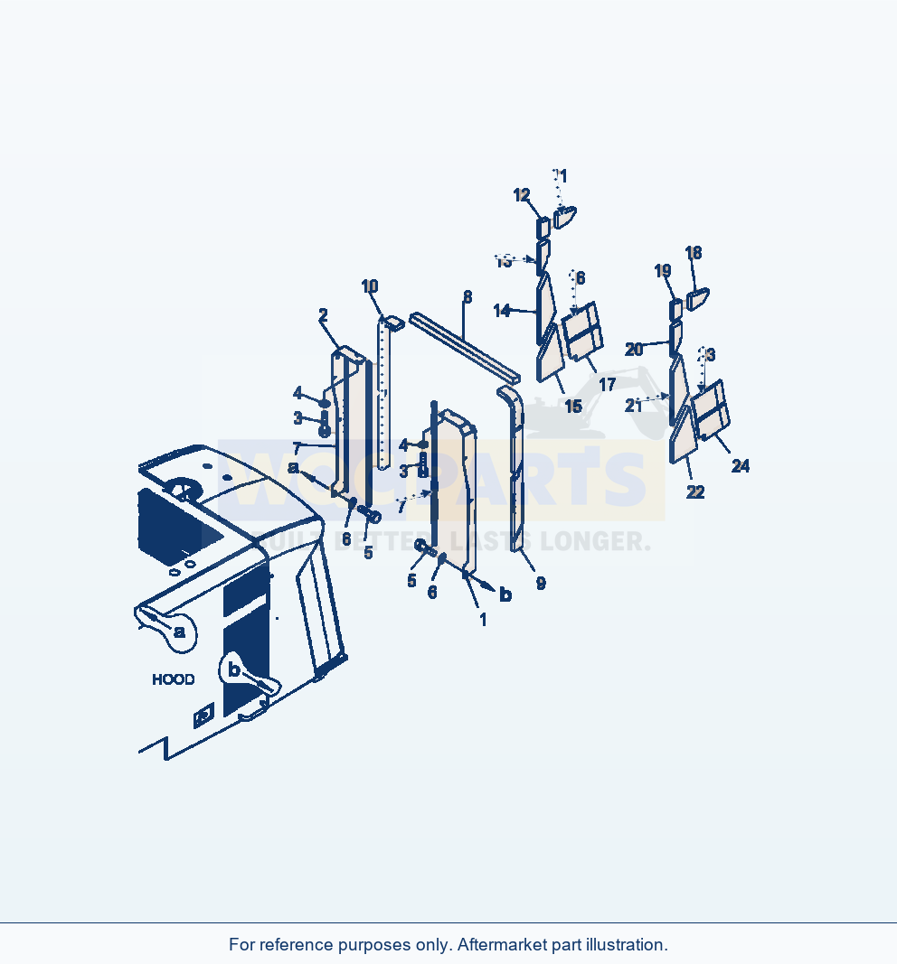 Komatsu WA380-6 Hood Grille Guard Serial A54001-UP parts diagram