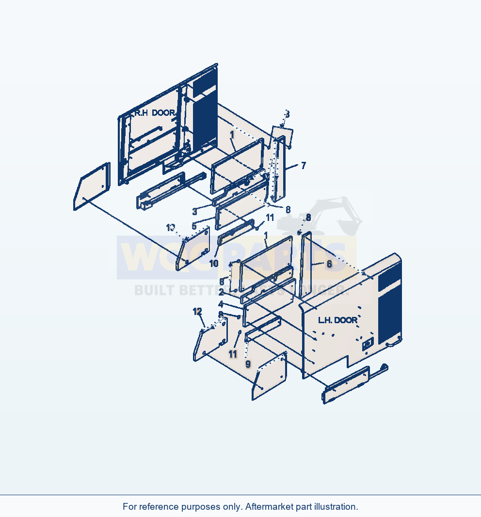 Komatsu WA380-6 Hood Sheet Serial A53001-UP parts diagram